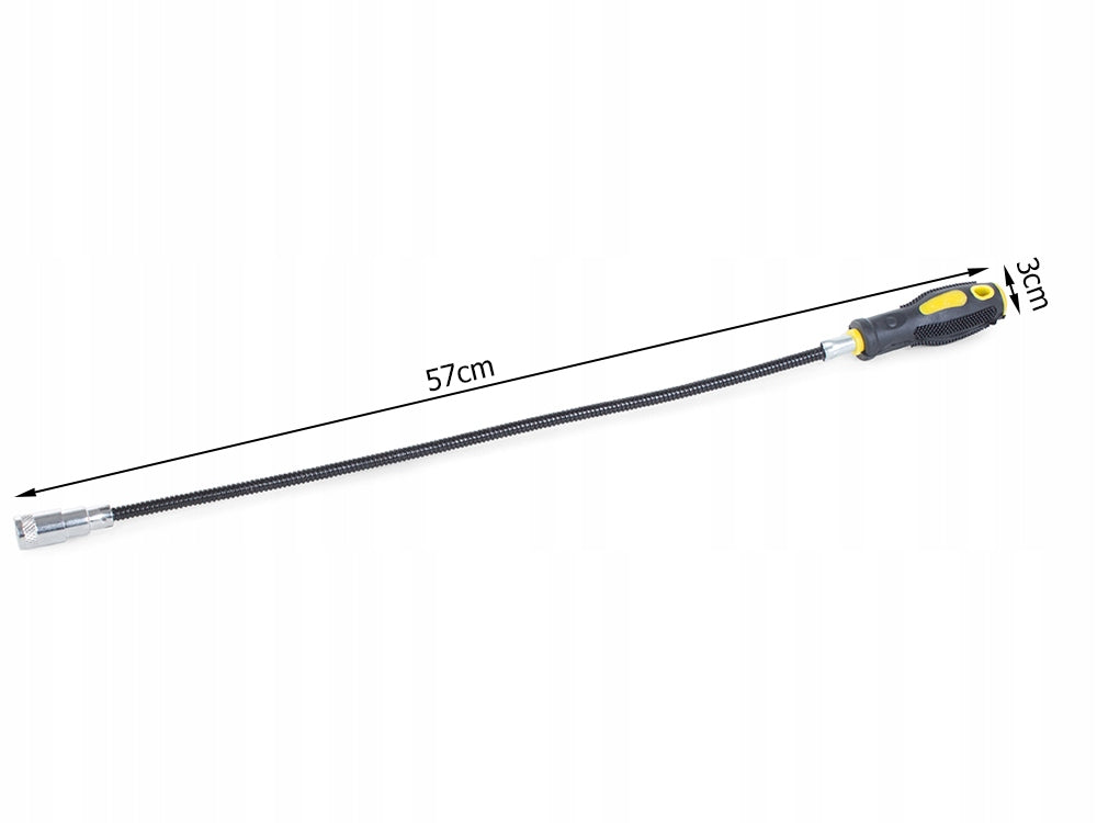Recuperator flexibil cu magnet, Zola®, stil surubelnita cu maner ergonomic, cu LED, negru, lungime 56 cm Recuperator flexibil cu magnet, Zola®, stil surubelnita cu maner ergonomic, cu LED, negru, lungime 56 cm